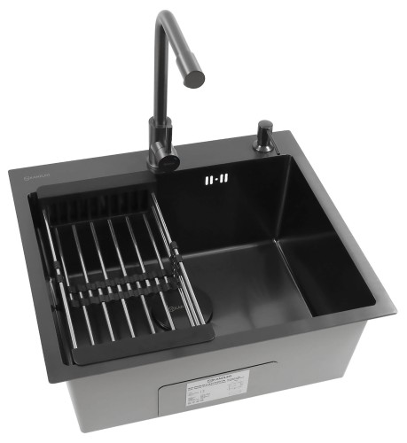 Мойка для кухни KANZLER KAS 550х500 BLACK PVD DECOR Черная Нержавеющая сталь