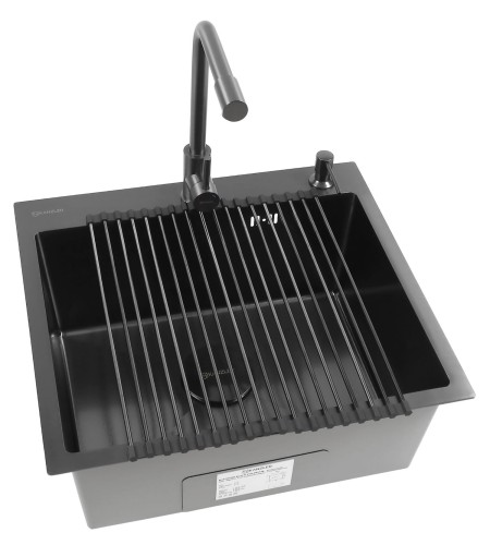 Мойка для кухни KANZLER KAS 550х500 BLACK PVD DECOR Черная Нержавеющая сталь