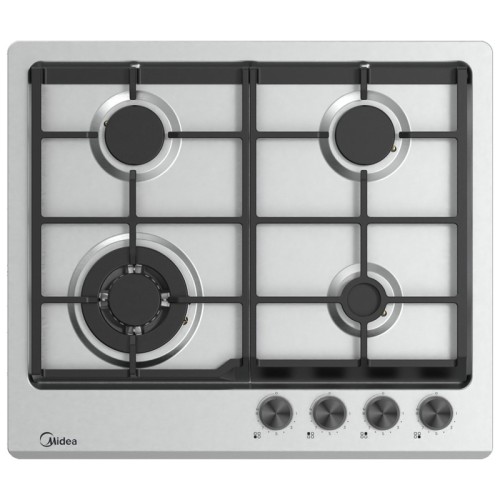 Варочная поверхность Midea MG697TX Нержавейка 4 газ конфорки WOK ГК