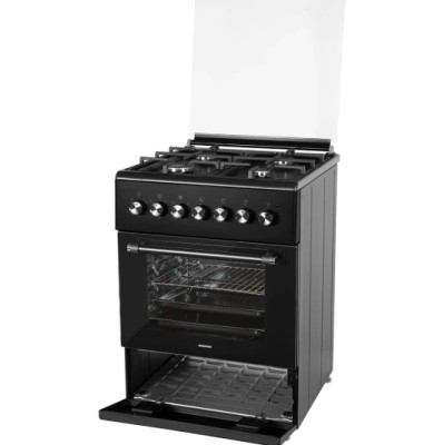 Плита для кухни комбинированная NORD GE 6064 B Черная 60 см 4 конфорки ГК Духовка электро 63 л