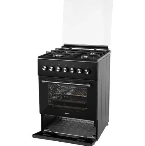 Плита для кухни комбинированная NORD GE 6064 B Черная 60 см 4 конфорки ГК Духовка электро 63 л