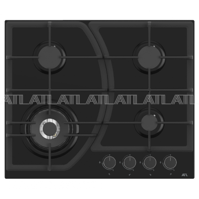 Варочная поверхность газовая ATL 1 TB 60 BK MSVGQ Черное Стекло