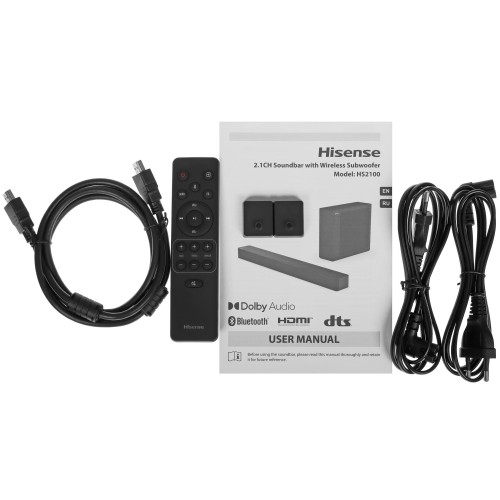 Саундбар Hisense HS2100 240 Вт тонкий Саб 11см DTS Audio USBx1 HDMI ARC