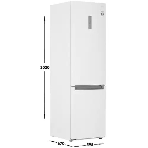 Холодильник с морозильником LG GA-B509DQXL Эмаль Белый 365л No Frost Тихий
