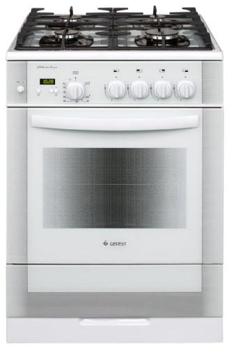 Плита для кухни 60см GEFEST 6500-03 0042 Белая Духовка Газ 52л Поверхность Стекло 4 конфорки