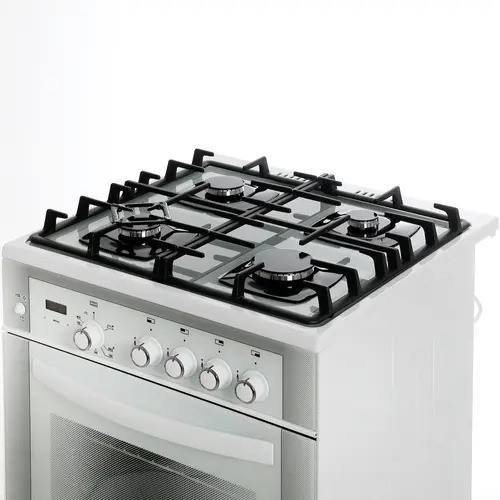 Плита для кухни 60см GEFEST 6500-03 0042 Белая Духовка Газ 52л Поверхность Стекло 4 конфорки
