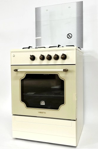 Плита для кухни 50 см VESTA-VALENCIA VGE 50 10-E Retro Бежевая 4 газ-конфорки Электро Духовки